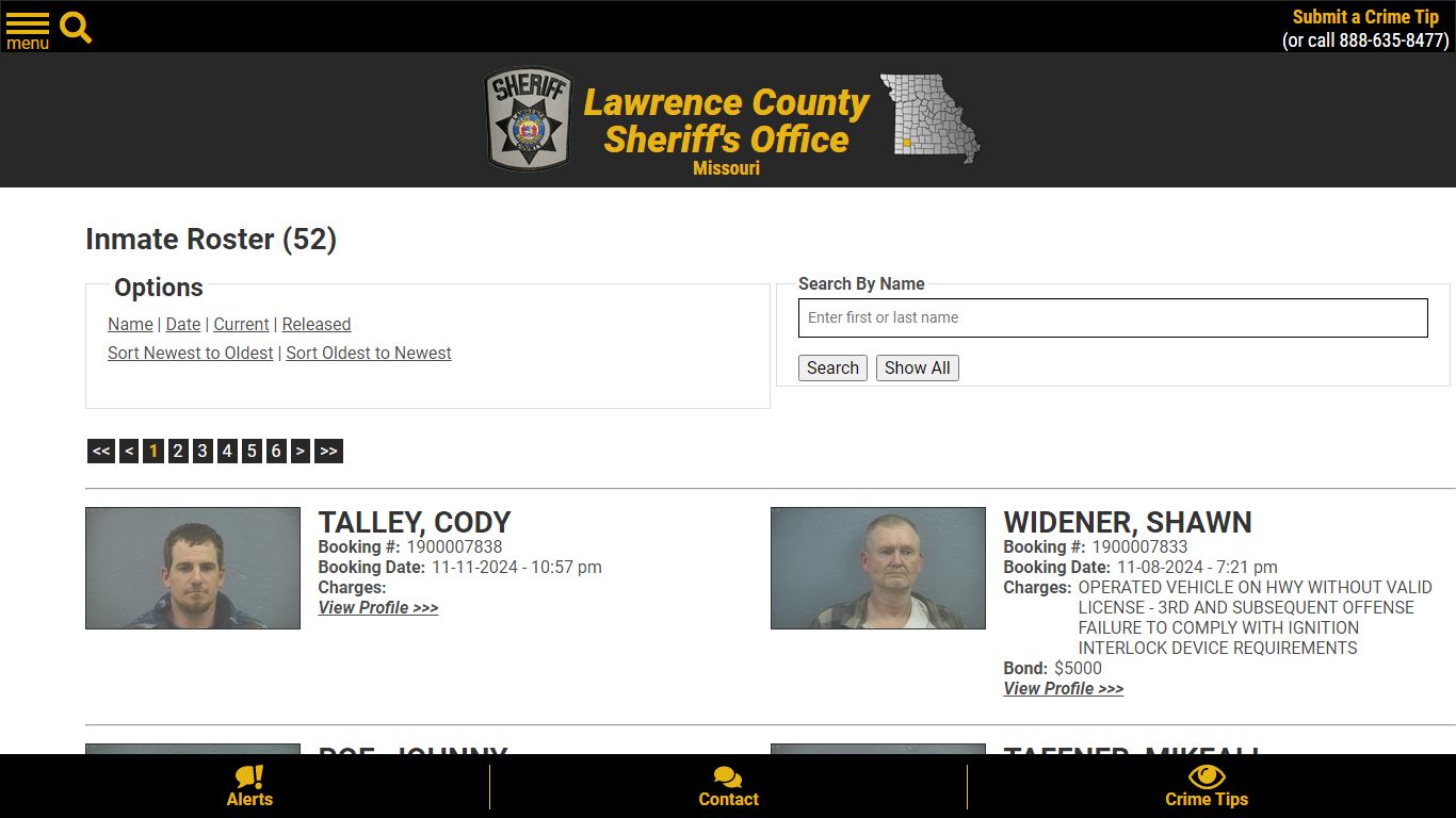 Inmate Roster - Current Inmates Booking Date Descending - Lawrence ...