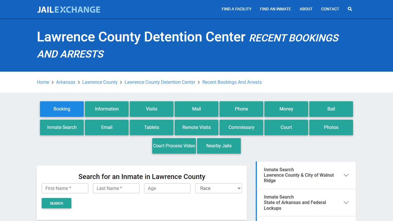 Lawrence County Detention Center Recent Bookings And Arrests